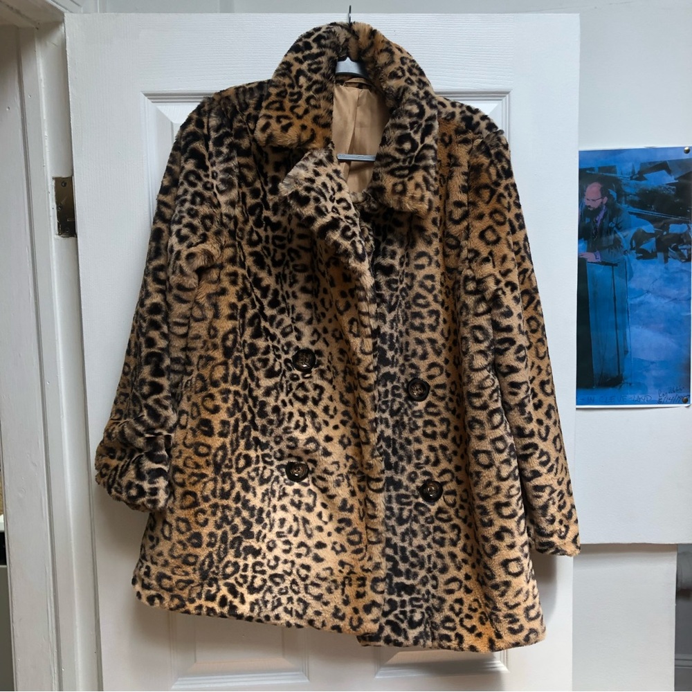 Faux Leopard Coat